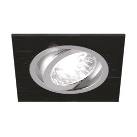   Strühm Alum négyzet alakú spot keret fekete/króm, GU10-es foglalattal