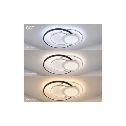 Optonica LED Mennyezeti Lámpa 84W Fehér/Fekete Test CCT + Távirányító Cikkszám: 12833