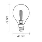 Optonica dimmelhető E14 G45 LED izzó 4W 350lm 2700K meleg fehér 300° arany üveg 1418