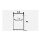 Alumínium profil LED szalag fekete test/fehér burkolat L=2M