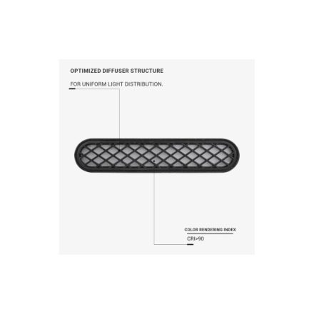 Optonica Káprázáscsökkentett lineáris mágneses LED lámpa 48V 6W 4000K - M05 Cikkszám: 15390