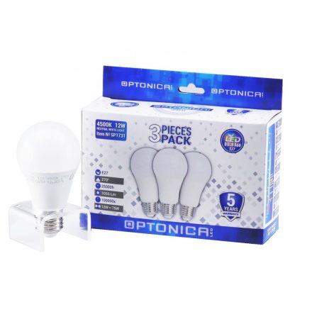 Optonica A60 LED izzó E27 15W 1500lm 2700K meleg fehér 3db/csomag 1735 