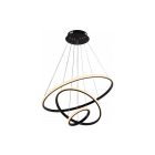 Optonica modern LED függőlámpa CCT 78W fekete szabályozható + távirányító 19005