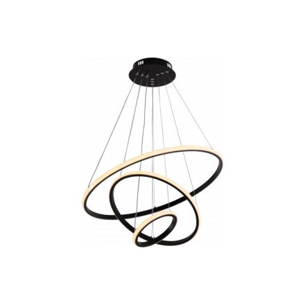 Optonica modern LED függőlámpa CCT 78W fekete szabályozható + távirányító 19005