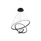 Optonica modern LED függőlámpa CCT 78W fekete szabályozható + távirányító 19005