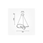 Optonica modern LED függőlámpa  30W fekete 3000K 19042