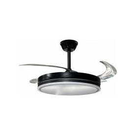   Optonica ventilátoros mennyezeti LED lámpa távirányítóval fekete 36W CCT 19102