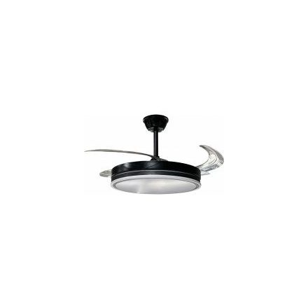 Optonica ventilátoros mennyezeti LED lámpa távirányítóval fekete 36W CCT 19102