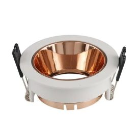   Optonica Spotlámpatest / kerek /  max. 35W / GU10 / beépítő keret / rózsaarany belső / 2049