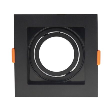 Optonica Beépíthető spot keret, négyzetes, GU10-es foglalat, fekete / MAX 35W/ IP20 / OT2051