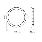 OPTONICA PRO SLIM LED süllyesztett panel pro, 12 W, 900 lm, 3000-6000 K, színváltó, szabályozható 2583