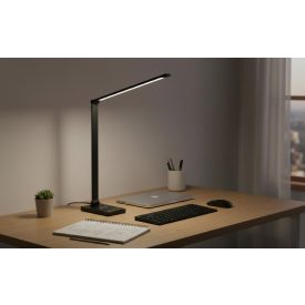   Optonica LED Asztali lámpa, vezeték nélküli töltés, fekete, CCT, 5W Cikkszám: 261