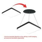 Optonica Modern fekete Mennyezeti Négyzet LED Lámpa ø60cm 64W 4800lm 4500K Nappali fehér 2925