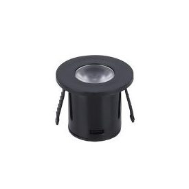   Optonica bútorvilágító fekete kerek spot lámpa 1W 230V 60lm 3000K meleg fehér 90° IP20 3296