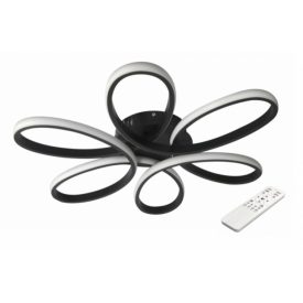   MasterLED Galaxis Virgo 77 W-os, 58x10 cm, fekete LED távirányítós mennyezeti lámpa