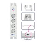 4 utas aljzat túlfeszültség védelemmel