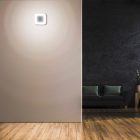 Videx Vika 15 W-os 190x190 mm négyzet alakú natúr fehér, fehér mennyezeti lámpa IP65-ös védettségű