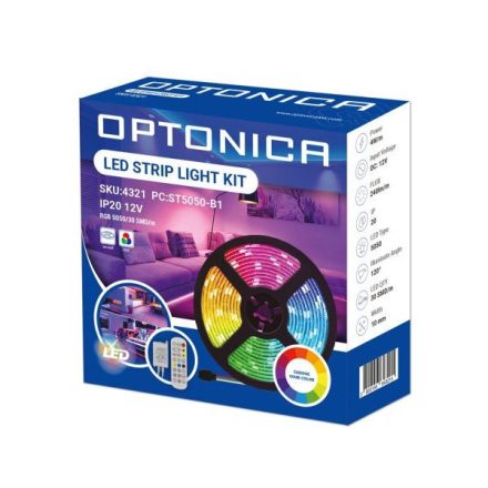 Optonica  Bluetooth zene LED szalag  60Led/m  8W/m  12V 5050  RGB  5m SZETT 4330