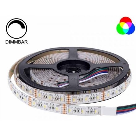 Optonica Prémium SMD LED szalag /kültéri/60LED/m/16w/m/SMD 5050/12V/RGB+hideg fehér/ST4487