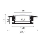 OPTONICA Led profil opál fedővel  fekete  2m  5105