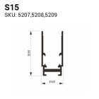 Optonica Háromfázisú S15 sínrendszer - fekete 1,5m /5208