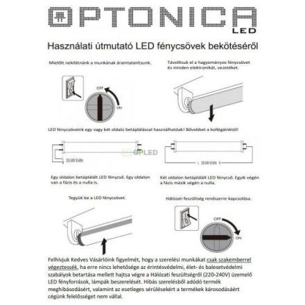 OPTONICA LED fénycső/ üveg  T8  18W  30x1200mm  nappali fehér  5618