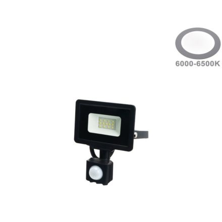 OPTONICA SMD2  LED REFLEKTOR / mozgásérzékelős / 10W /  fekete / hideg fehér / FL5941