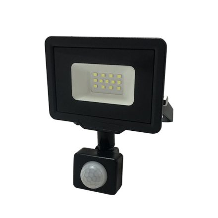 OPTONICA SMD2  LED REFLEKTOR / mozgásérzékelős / 10W /  fekete / Nappali fehér / FL5942
