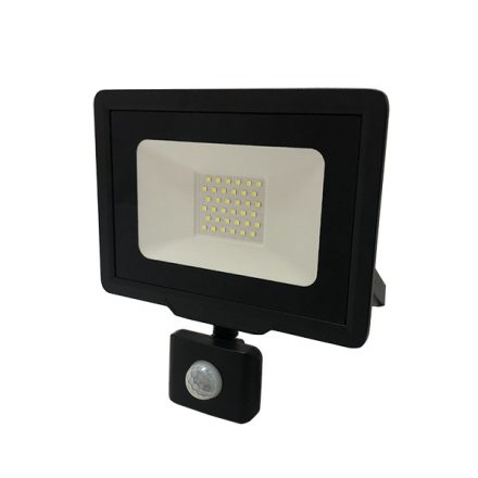 OPTONICA SMD2  LED REFLEKTOR / mozgásérzékelős / 30W /  fekete / Nappali fehér / FL5948