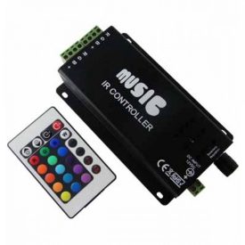   OPTONICA  Zene vezérlő távirányítóval  RGB LED szalaghoz 144W  18A  12V DC  RF  audio  6312