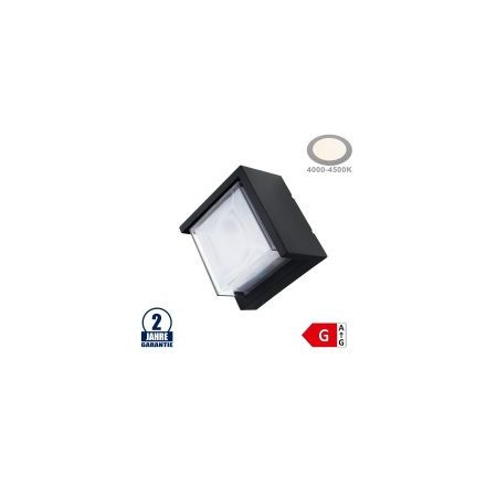 OPTONICA LED 12W fali lámpa rombusz "le" fekete IP65 meleg fehér/ 7530