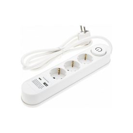Optonica Power Strip 3 aljzat + ON/OFF gomb és USBx2 / 7617