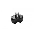 Optonica 2-utas adapter IP44, fekete/7637