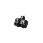 Optonica 2-utas adapter IP44, fekete/7637