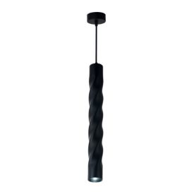   Optonica függesztett fekete csavart dekor GU10 spot lámpa 30cm 9067