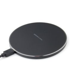   Optonica indukciós vezeték nélküli QI fekete töltőpad Ø10cm 5V-2A 9V-2A 9508