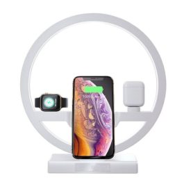   Vezeték nélküli telefon állvány kör világítással  fehér 9513