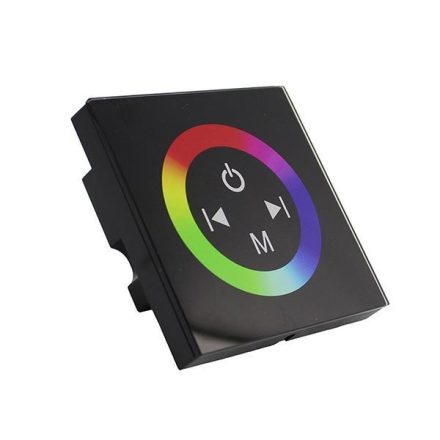Optonica   LED Szalag Dimmer RGB  vezérlő / fali/ fekete üvegpanel, érintő vezérléssel AC6317