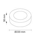 OPTONICA FALON KÍVÜLI LED PANEL / 18W / KÖR / 225mm / meleg fehér/ DL2236