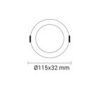 Optonica változtaható színhőmérsékletű beépíthető mini kör prémium LED panel 6W 450lm 3000-4500-6000K Ø11,5cm 100° 2590