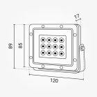 Optonica Premium Line LED reflektor 10W 1000lm 6000K fekete IP65 FL15874