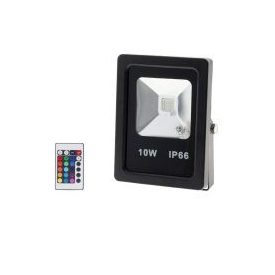   Optonica RGB LED reflektor távirányítóval 10W 600lm 120º fekete IP66 FL5210