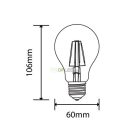 OPTONICA LED Filament E27 A60 /4W/470lm/6000K/hideg fehér/SP1857
