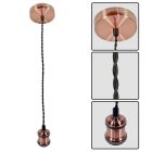 Függőlámpa RETRO ∙ R6002 ∙ ANTIK RÉZ/FEKETE CSAVART KÁBEL