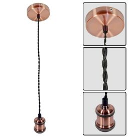   Függőlámpa RETRO ∙ R6002 ∙ ANTIK RÉZ/FEKETE CSAVART KÁBEL